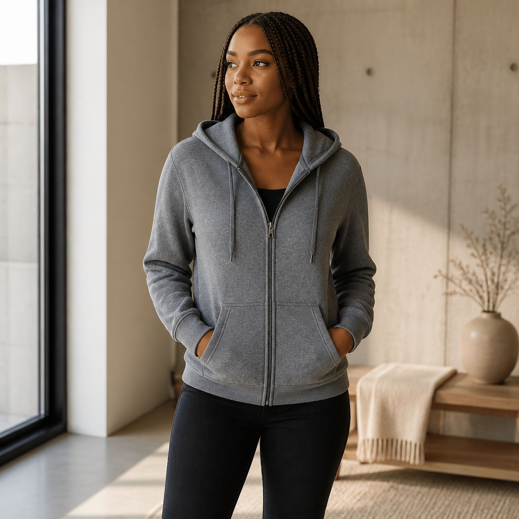 Soft Style Midweight Fleece Full Zip Hoodie