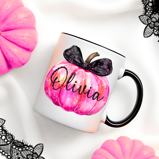 Halloween mug pink pumpkin