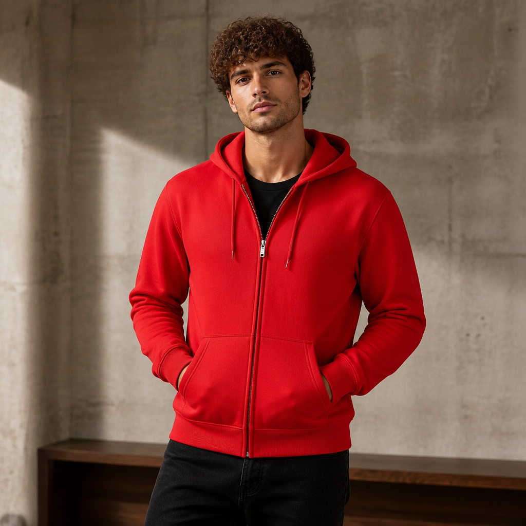 Soft Style Midweight Fleece Full Zip Hoodie