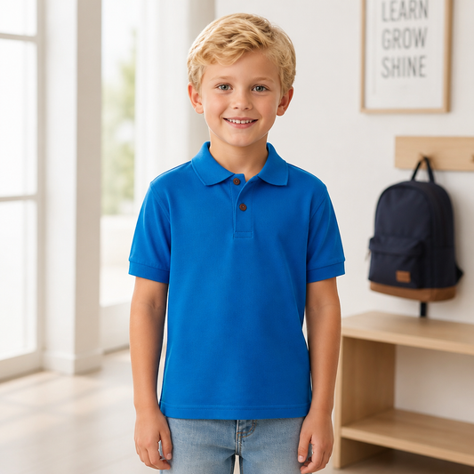 Dry Blend Jersey Knit Polo Shirt- Royal