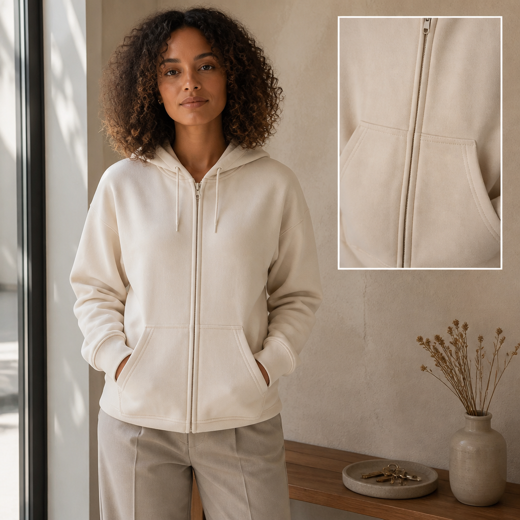 Soft Style Midweight Fleece Full Zip Hoodie