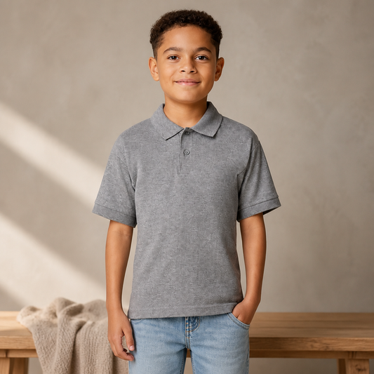 Dry Blend Jersey Knit Polo Shirt - Sport Grey