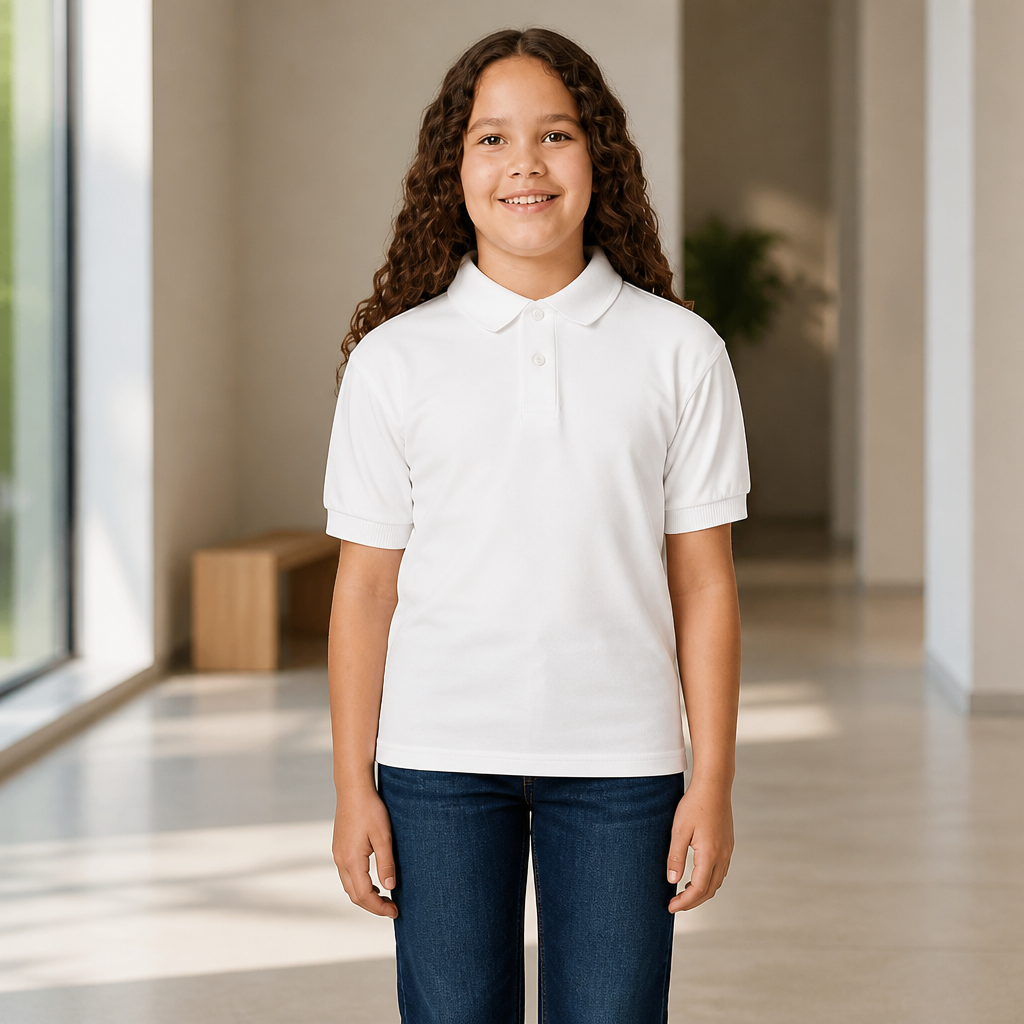 Dry Blend Jersey Knit Polo Shirt - White